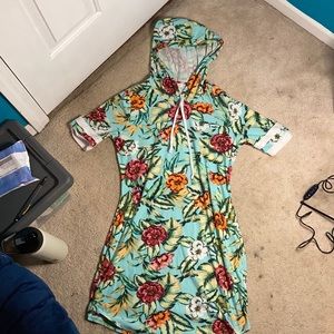 Floral hooded dress